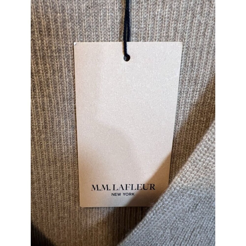 M.M. LaFleur Sophie 100% Cashmere Sweater XL Deep Flax Knit V-Neck Bell Sleeve - Picture 8 of 10